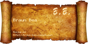 Braun Bea névjegykártya
